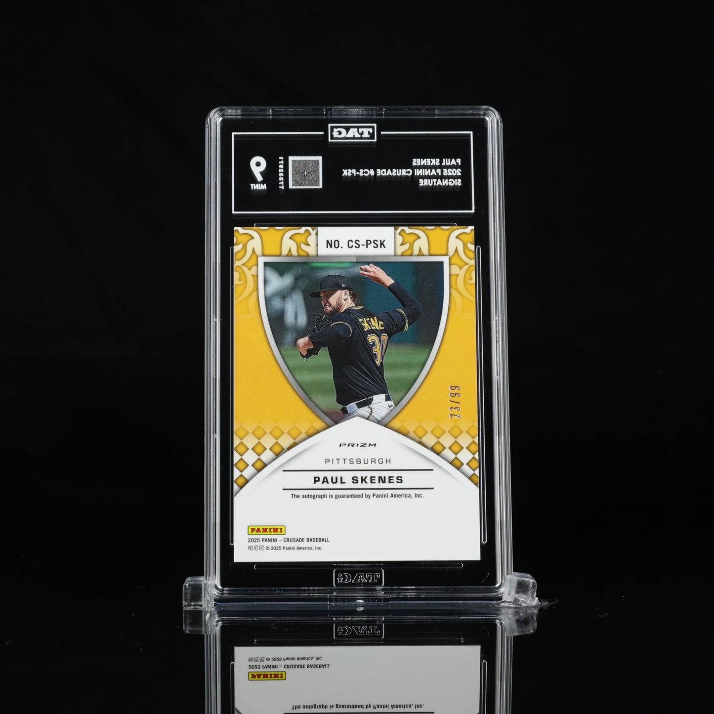 PAUL SKENES 2025 PANINI CRUSADE #CS-PSK SIGNATURES AUTO /99 TAG 9