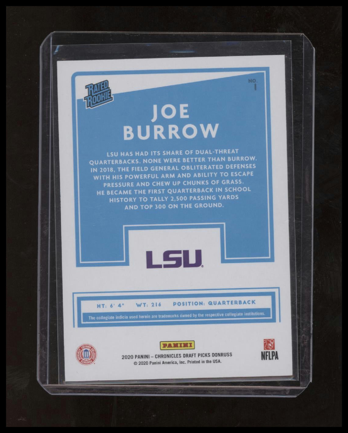 2020 Chronicles Donruss Joe Burrow Rated Rookie Bengals