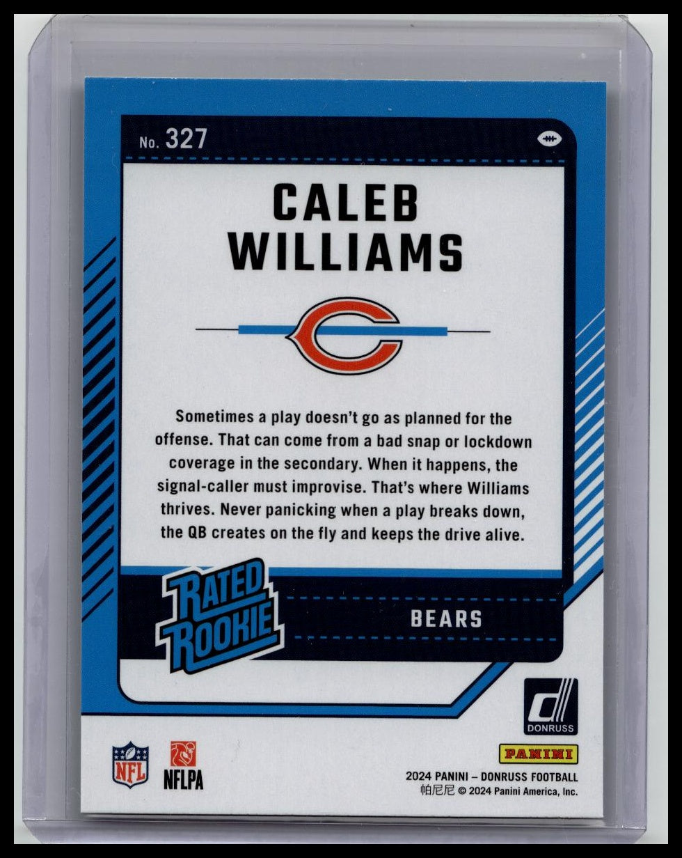 2024 Donruss Caleb Williams Rated Rookie Green Press Proof RC #327 Bears