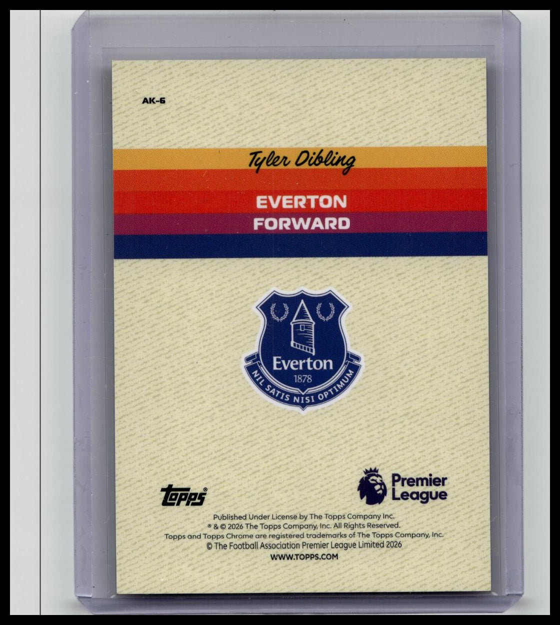2026 Topps Chrome Premier League Tyler Dibling /50 Alive And Kicking Gold
