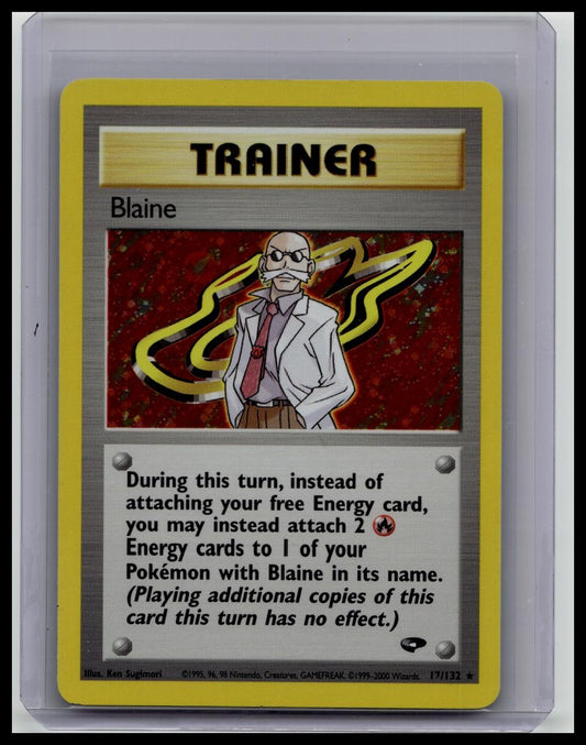 Pokémon Blaine 17/132 Gym Challenge Holo Rare Unlimited English 2000 Trainer
