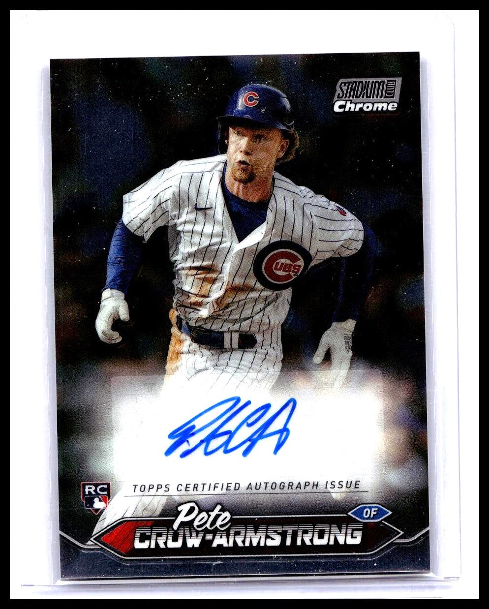 PETE CROW-ARMSTRONG 2024 TOPPS STADIUM CLUB CHROME AUTO RC #SCCA-PC CHICAGO CUBS