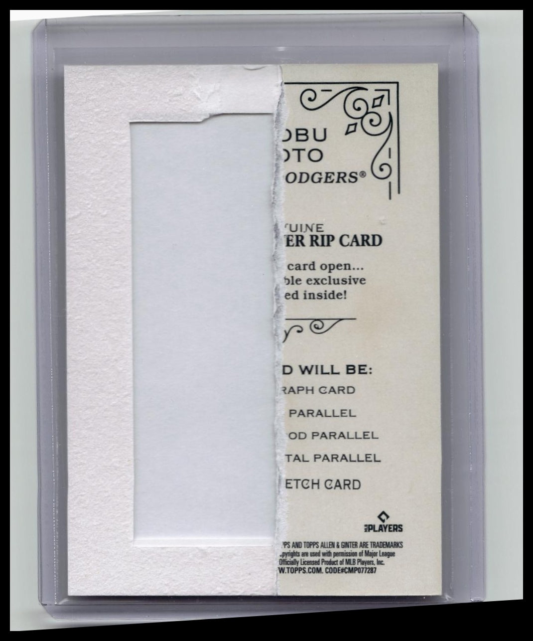 2024 Allen & Ginter - Rip Card (Ripped) /99 - Yoshinobu Yamamoto RC - Dodgers