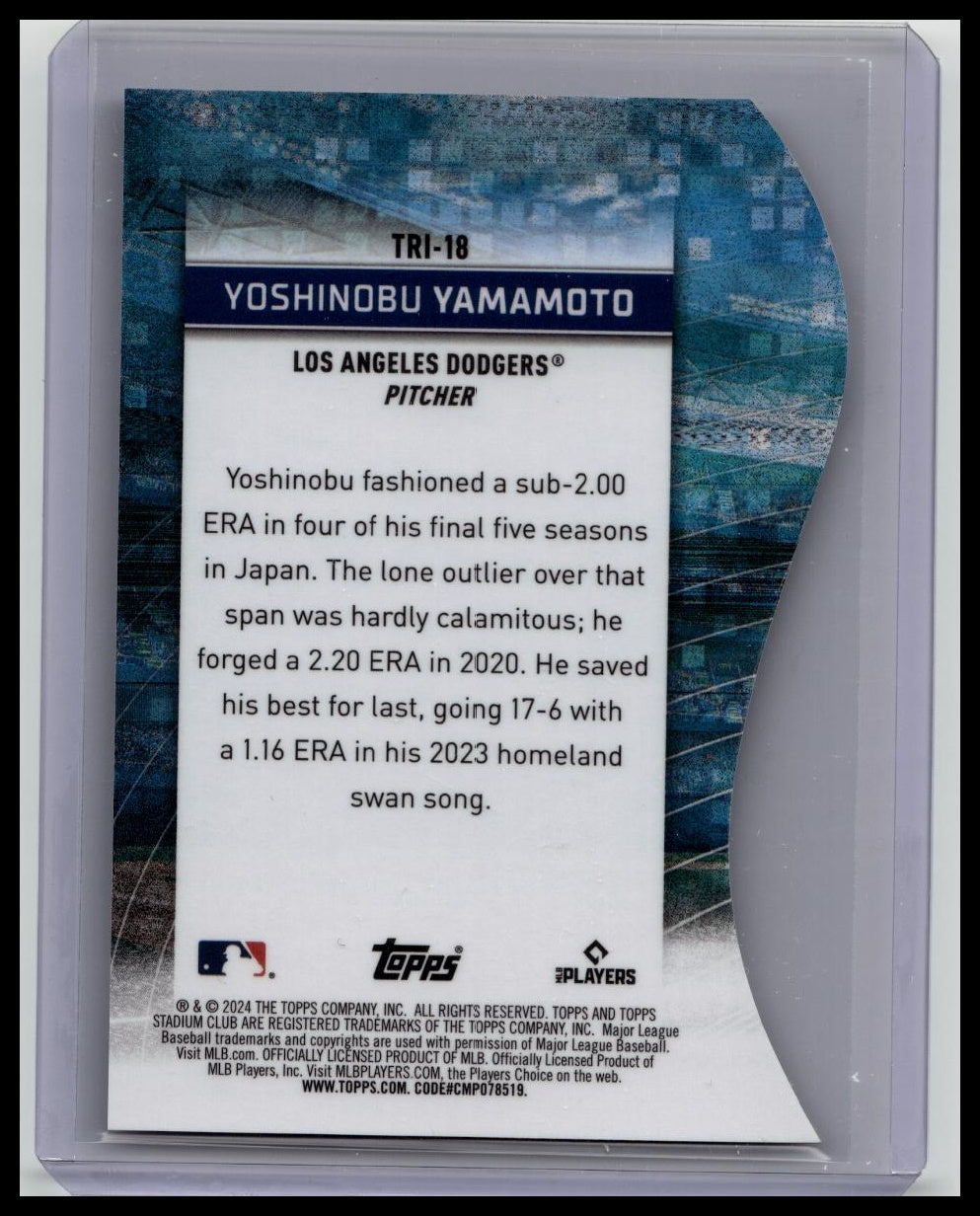 2024 Topps Stadium Club Chrome Triumvirates Rookie RC #TRI-18 Yoshinobu Yamamoto