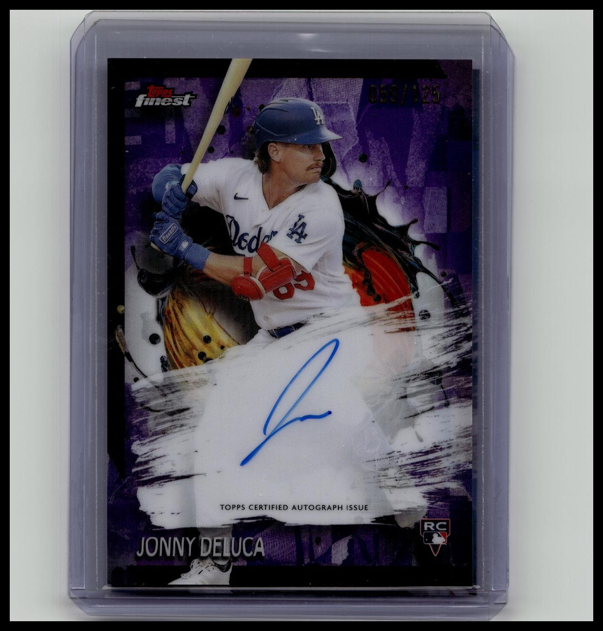 2024 Topps Finest Jonny Deluca Auto Purple Refractor RC #/125