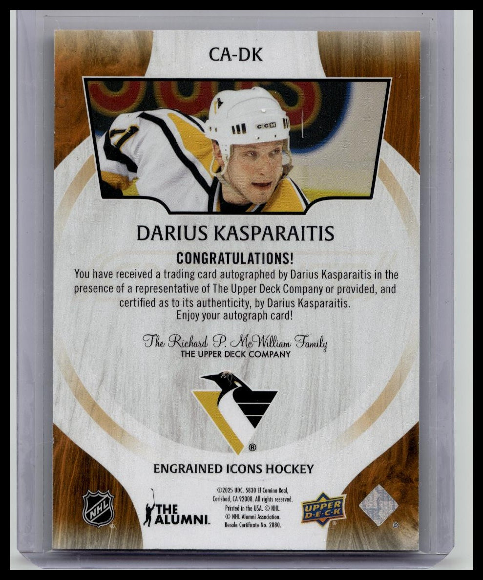 2024-25 Upper Deck Engrained Icons Darius Kasparaitis Auto Pittsburgh #CA-DK