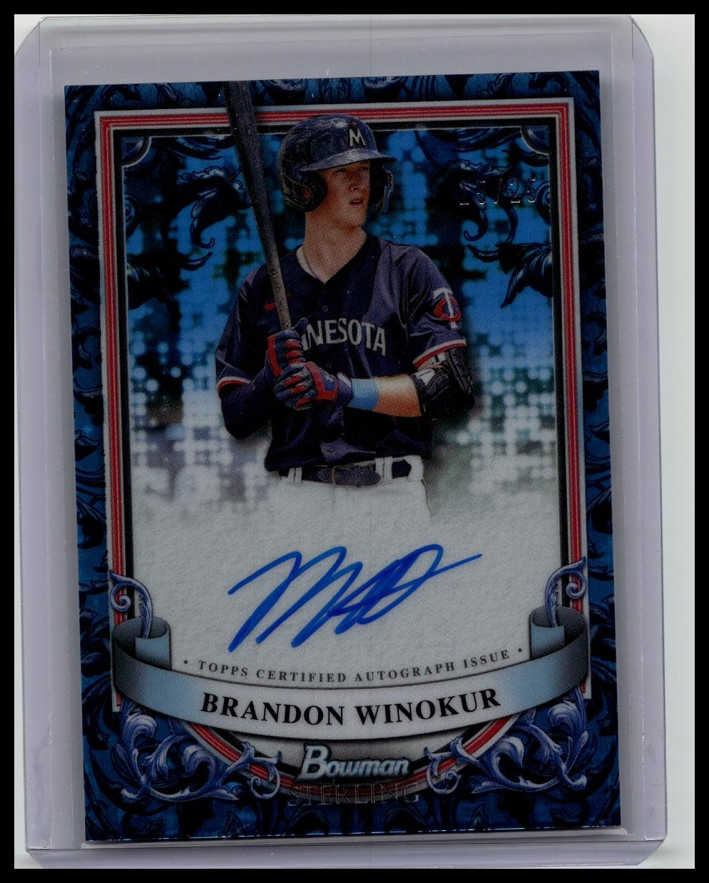 2024 Bowman Sterling - Prospect Auto Blue Refractor #PA-BWI Brandon Winokur /25