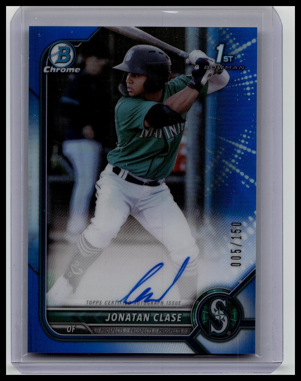 2022 Bowman Chrome Jonatan Clase 1st Bowman Auto Blue Refractor /150