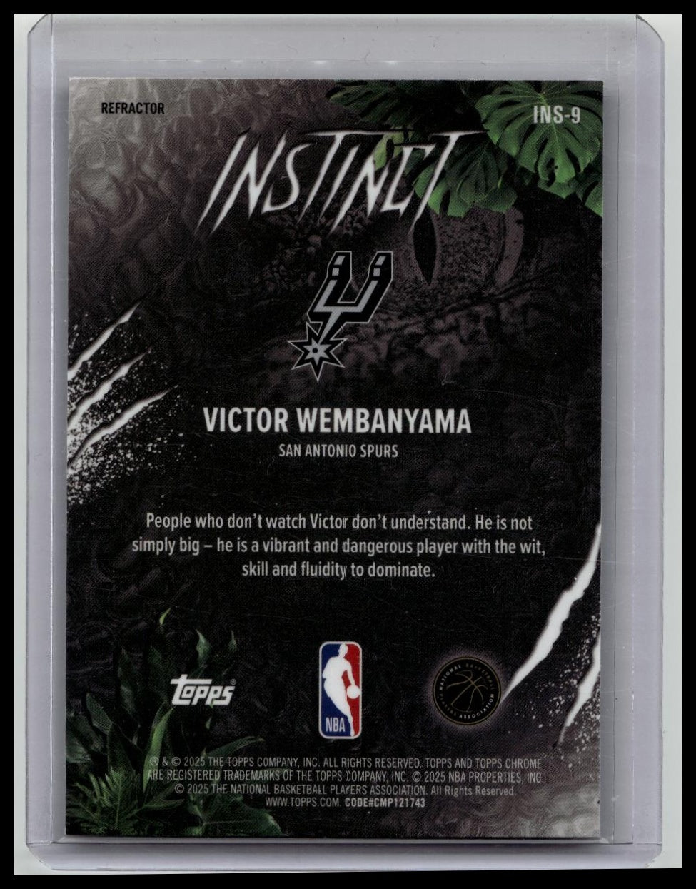 2025-26 Topps Chrome Victor Wembanyama #INS-9 Instinct Silver Refractor