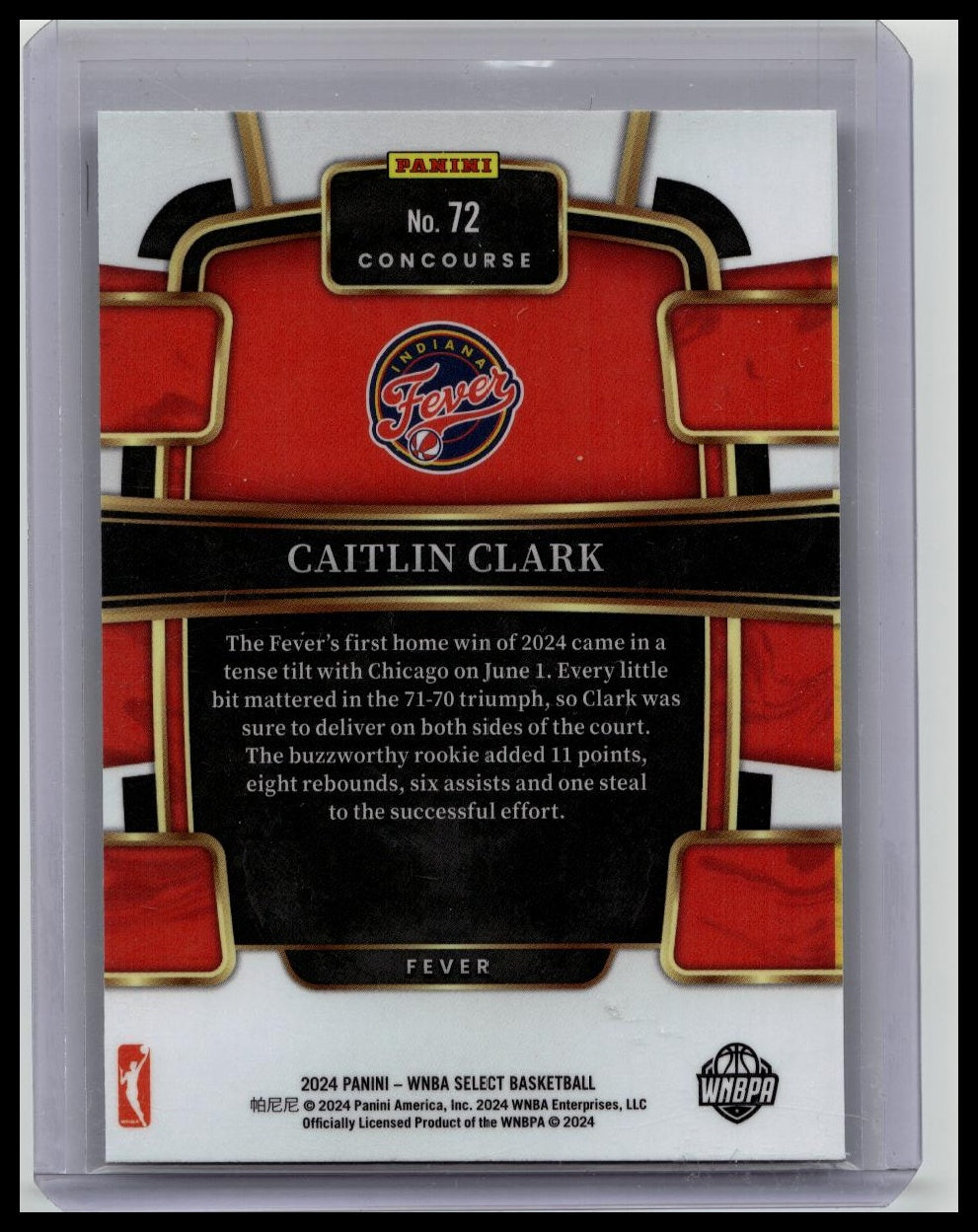 2024 Panini Select WNBA Caitlin Clark RC Concourse #72 Fever Rookie
