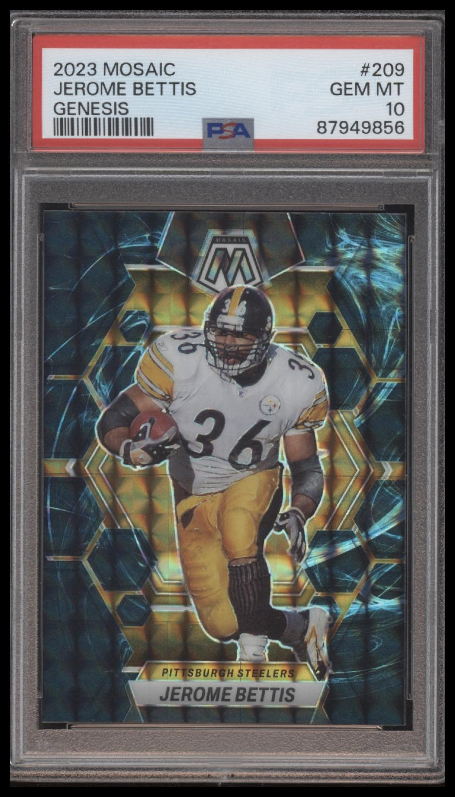 2023 Mosaic Jerome Bettis Genesis Case Hit PSA 10 Steelers