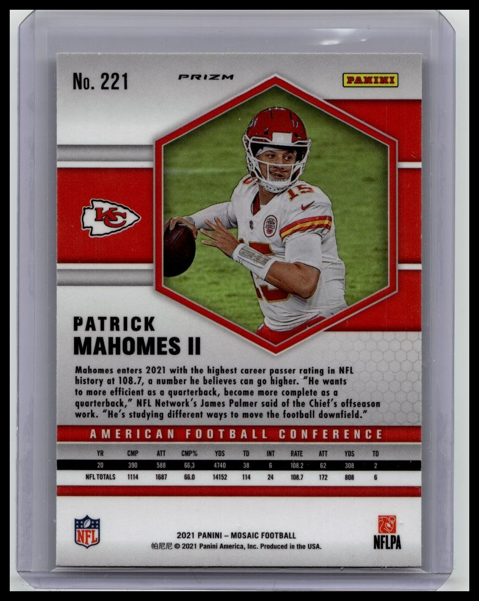 2021 Mosaic Patrick Mahomes II Honeycomb SSP Case Hit