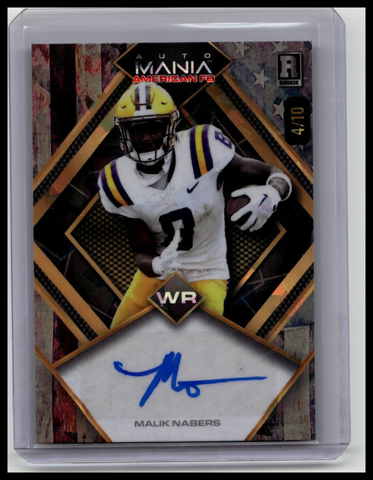 MALIK NABERS 2024 Wild Card Auto Mania 5/10 SSP NY Giants Rookie Auto