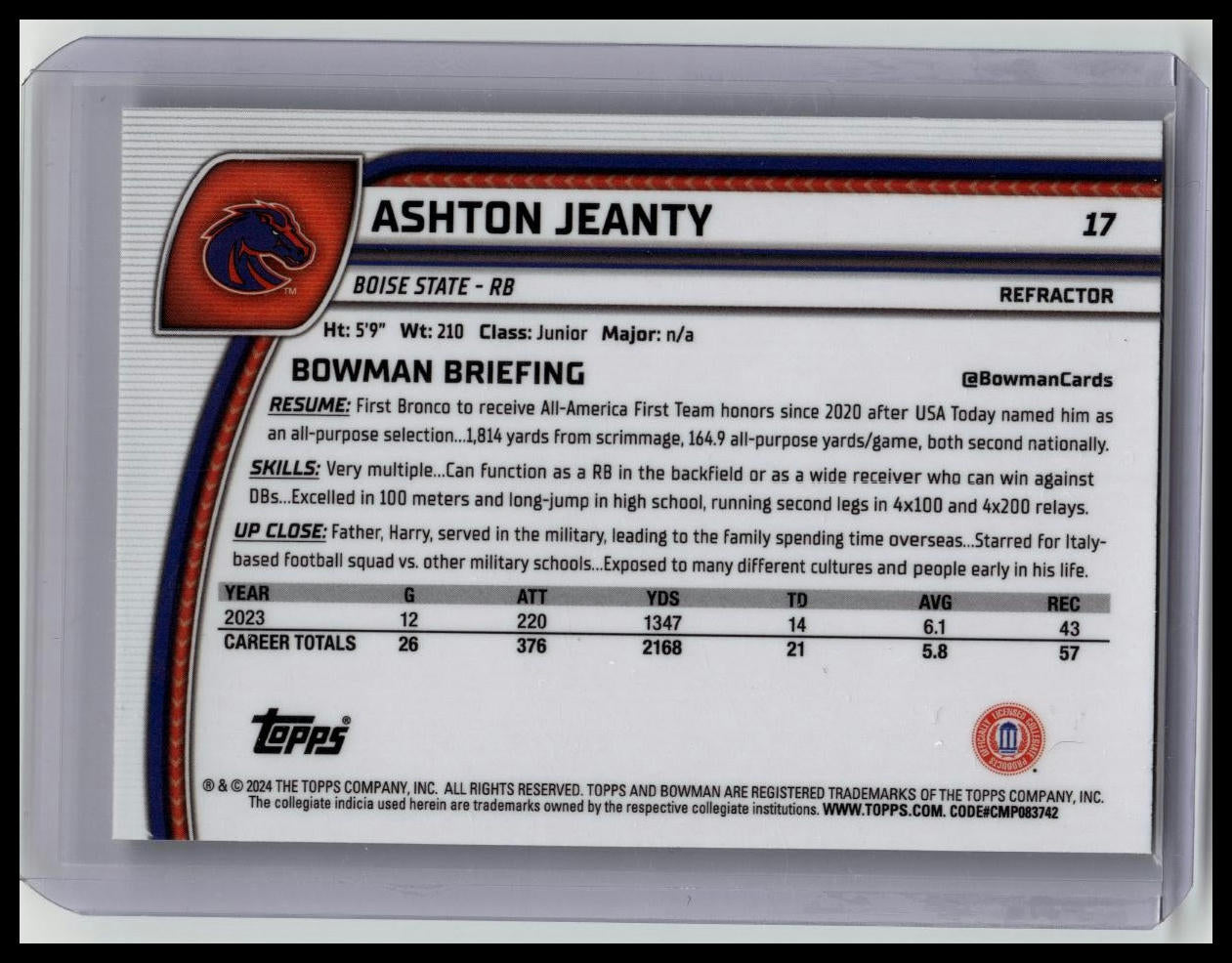2024 Bowman U Chrome Ashton Jeanty 1st Bowman Refractor
