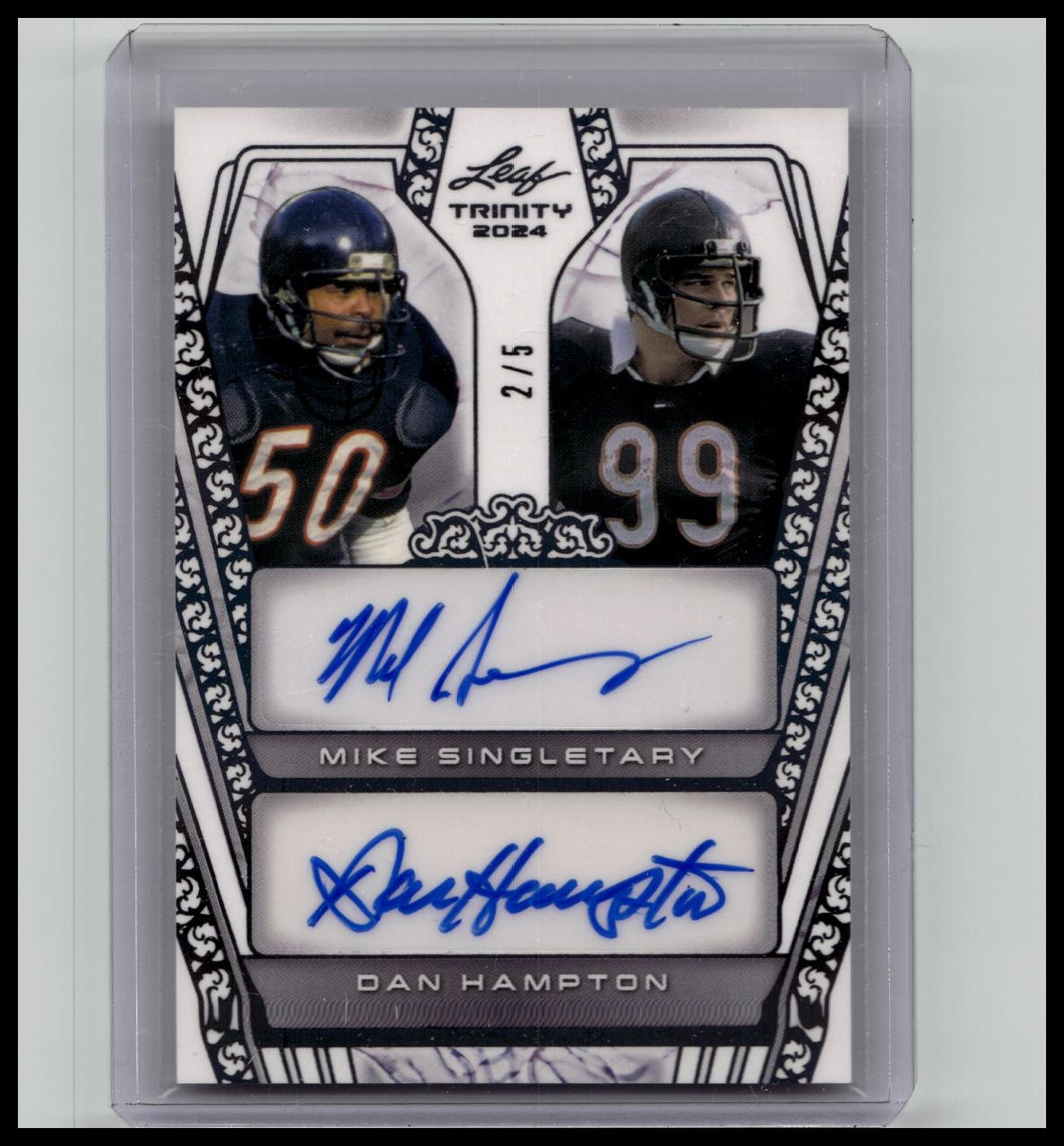 Mike Singletary Dan Hampton 2024 Leaf Trinity Dual Auto /5 Chicago Bears