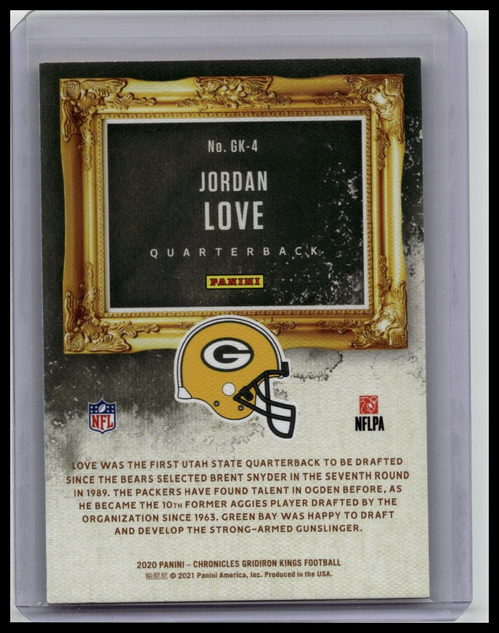 JORDAN LOVE 2020 Panini Chronicles Gridiron Kings Rookie #GK-4 RC | Packers
