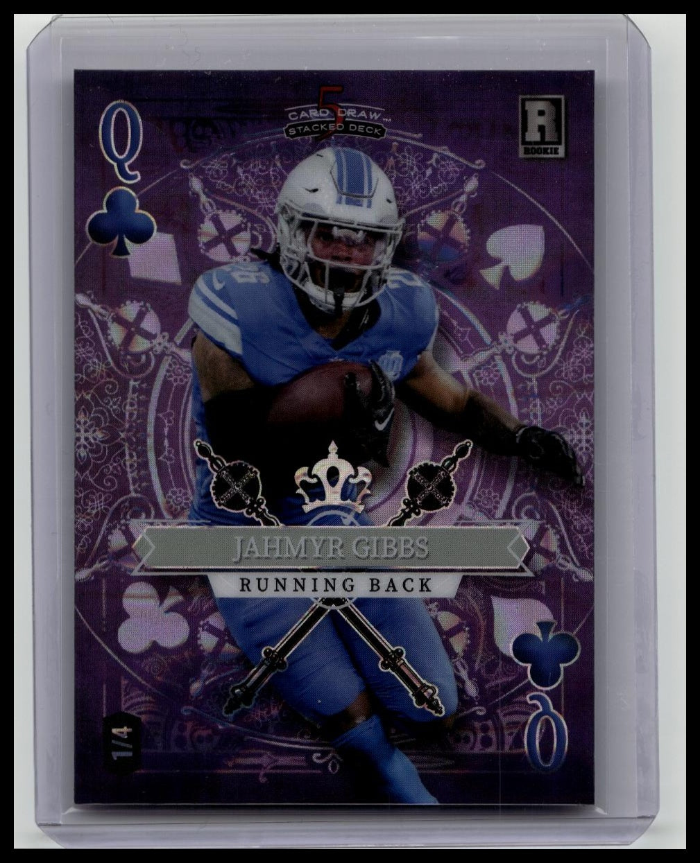 2023 Wild Card 5 Stacked Deck Jahmyr Gibbs Purple Rookie #'d 1/4