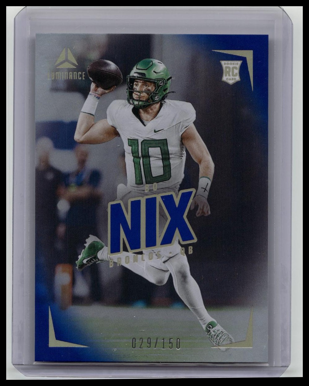 Bo Nix Rookie (RC) - 2024 Panini Luminance #130 - Blue /150 - Denver Broncos