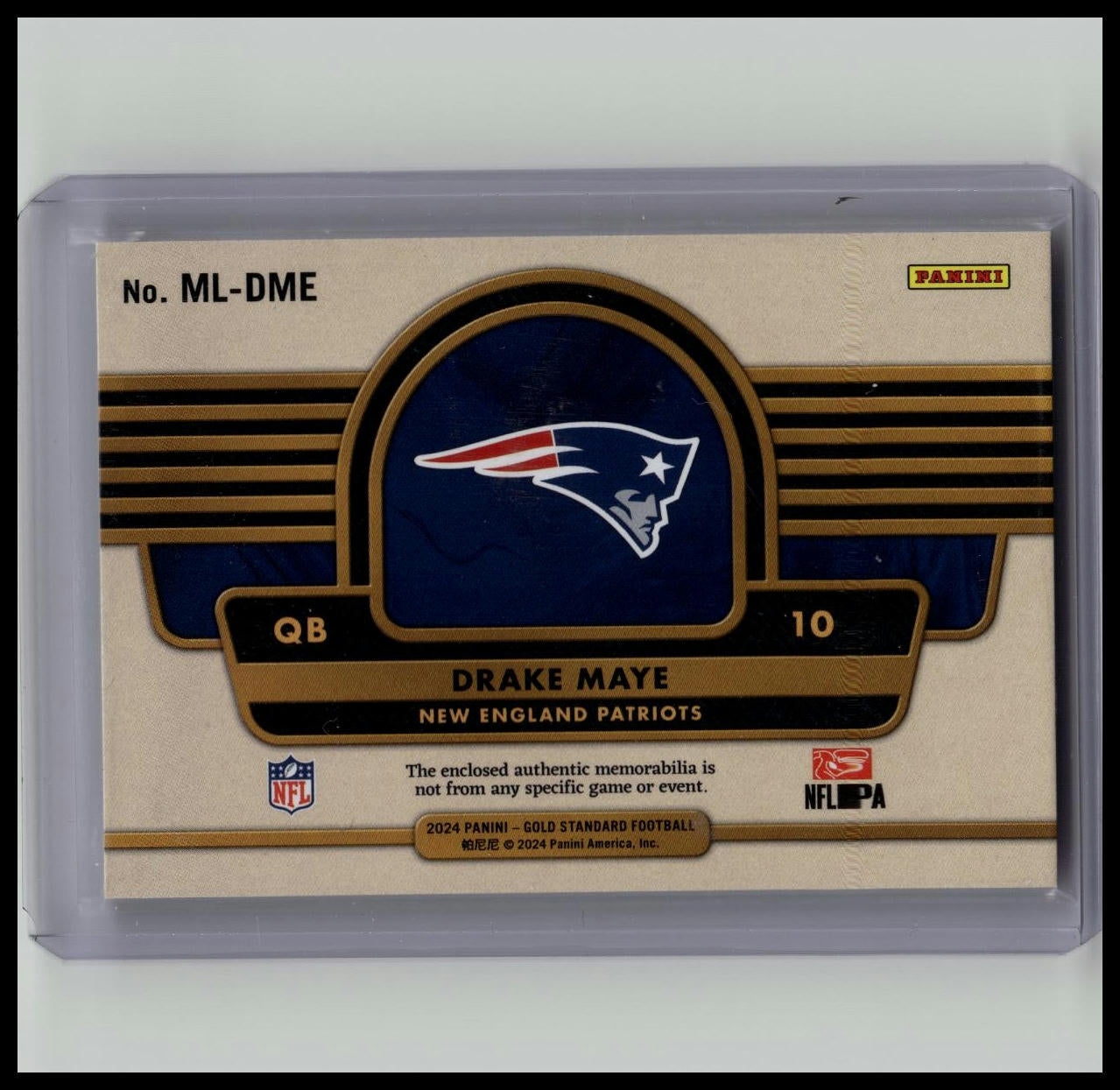 2024 Panini Gold Standard Mother Lode Drake Maye Rookie Jersey Relic /299