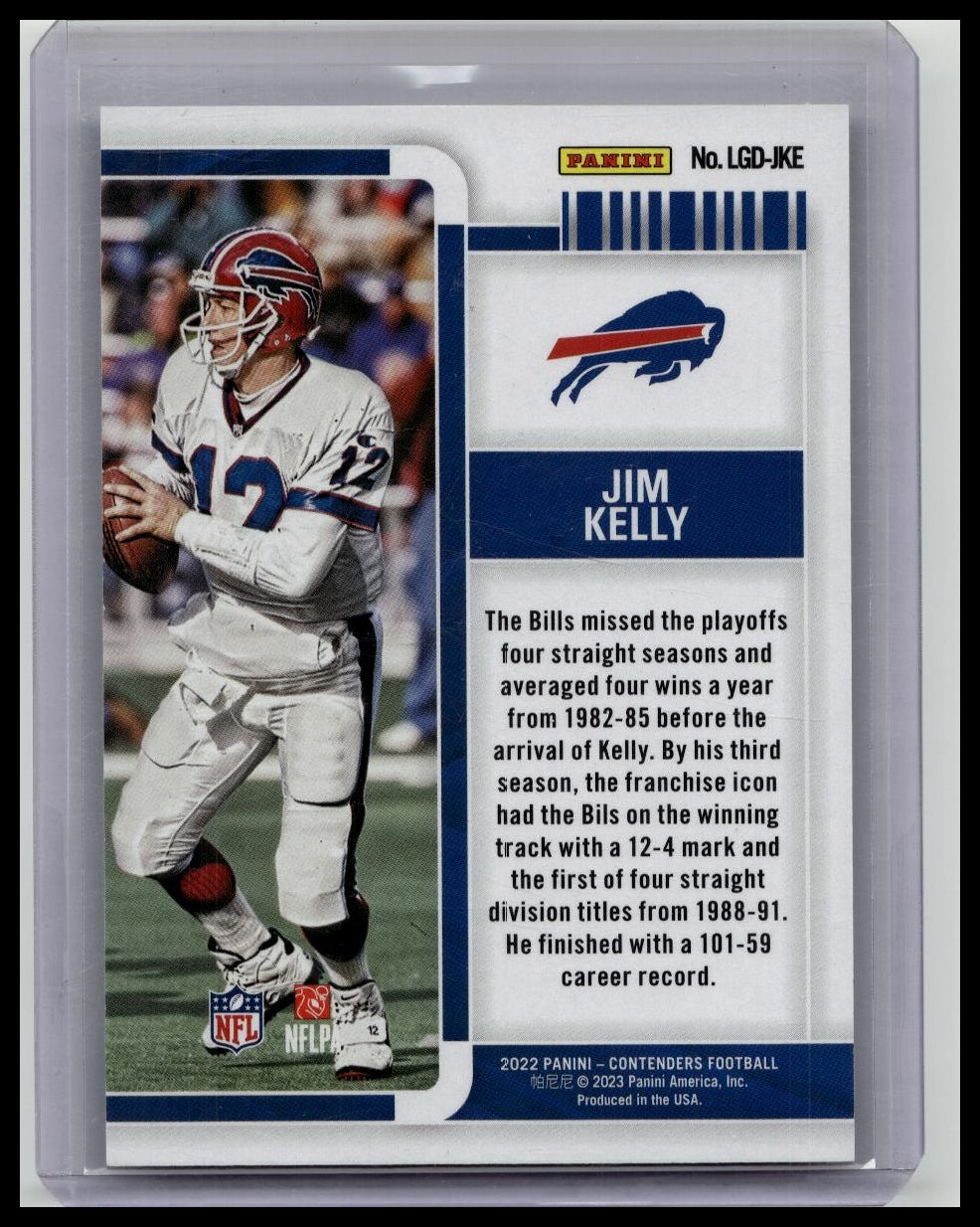2022 Contenders Legendary Jim Kelly SSP 05/10 Bills