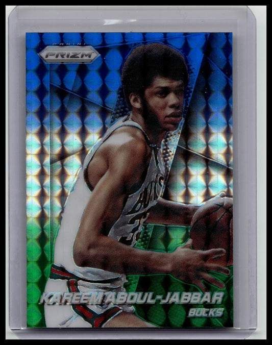 2014-15 Panini Prizm Blue & Green Mosaic Prizm Kareem Abdul-Jabbar #173 HOF