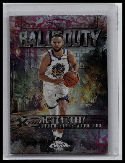 Topps 2025-26 Chrome Ball of Duty Stephen Curry #BD-9 Magenta Refractor /399