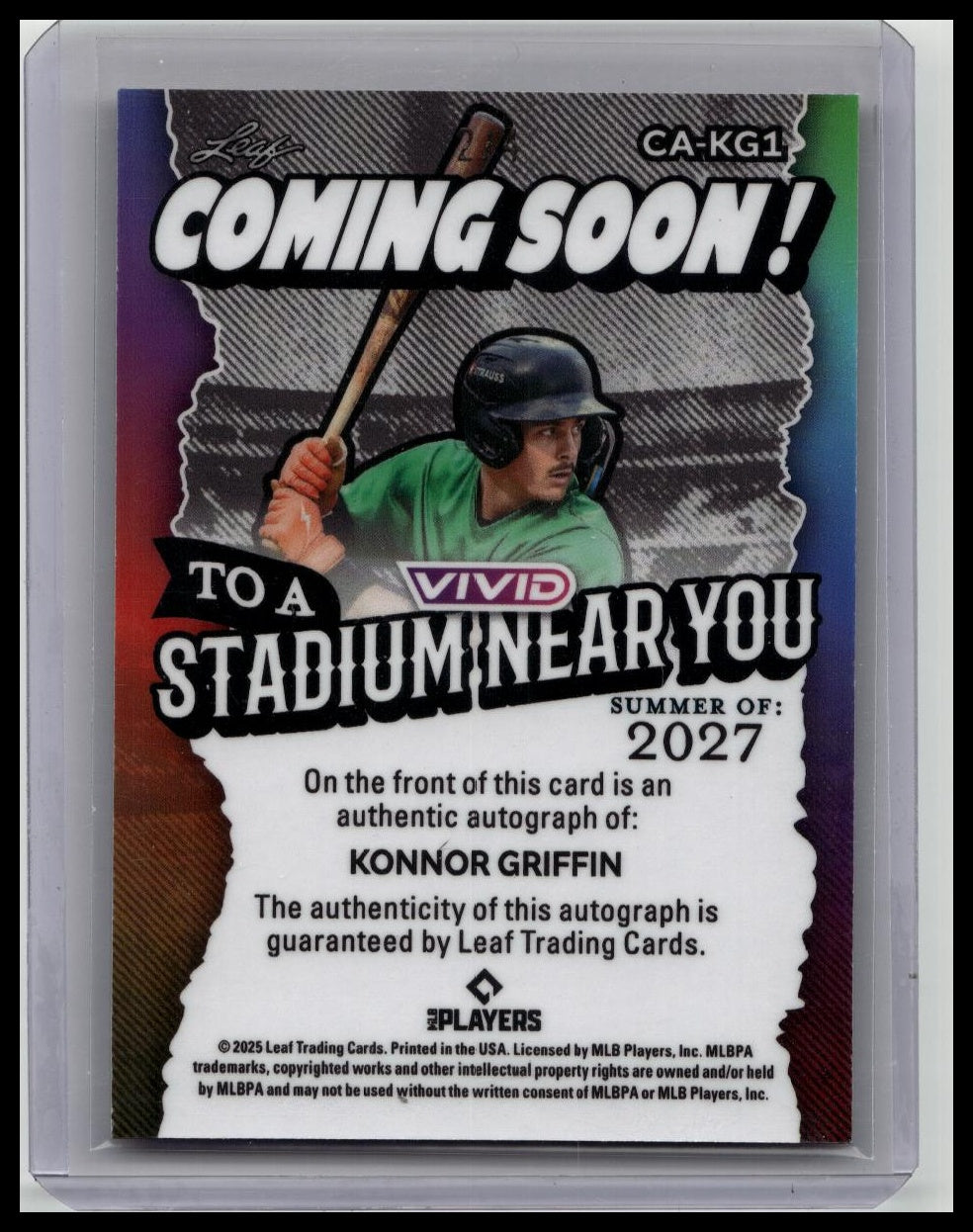 2025 Leaf Vivid Baseball Konnor Griffin Pirates Orange Coming Soon! Auto 2/4