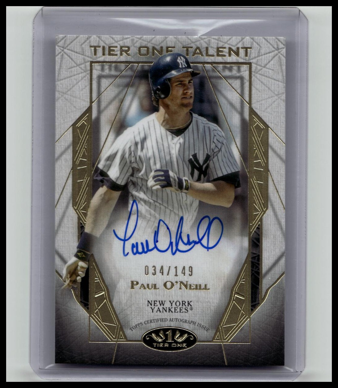 2022 Topps Tier One - PAUL O'NEILL #T1TA-PO Auto /149 New York YANKEES
