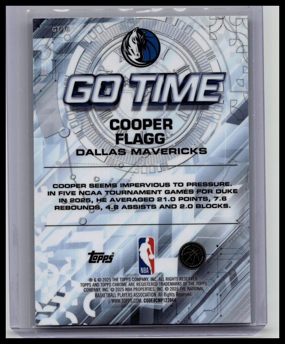 2025-26 Topps Chrome Cooper Flagg Go Time RC Rookie #GT-16 Mavericks