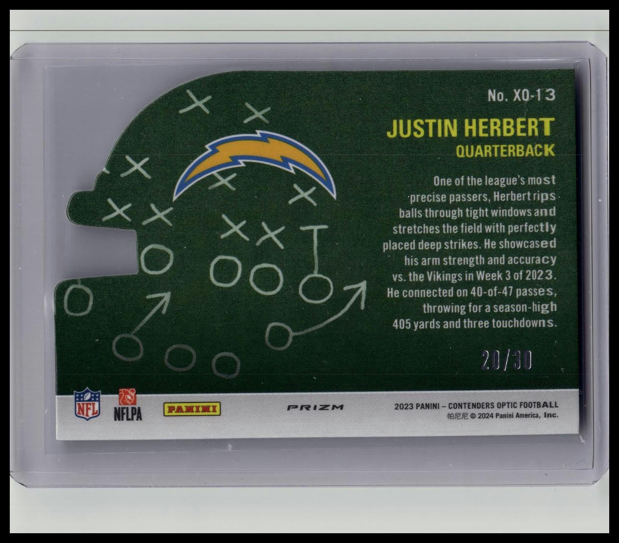 2023 Panini Contenders Optic - XS and Os Justin Herbert #XO-13 20/30