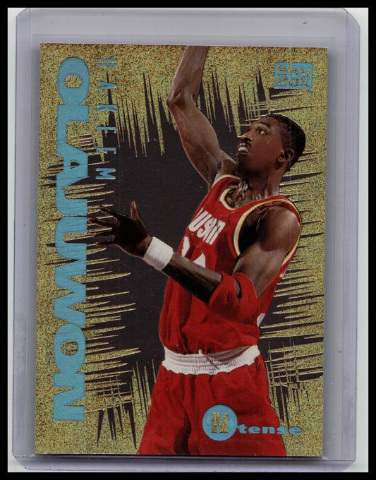 SkyBox 1994-95 Emotion Ntense Insert Hakeem Olajuwon Houston Rockets Card #8