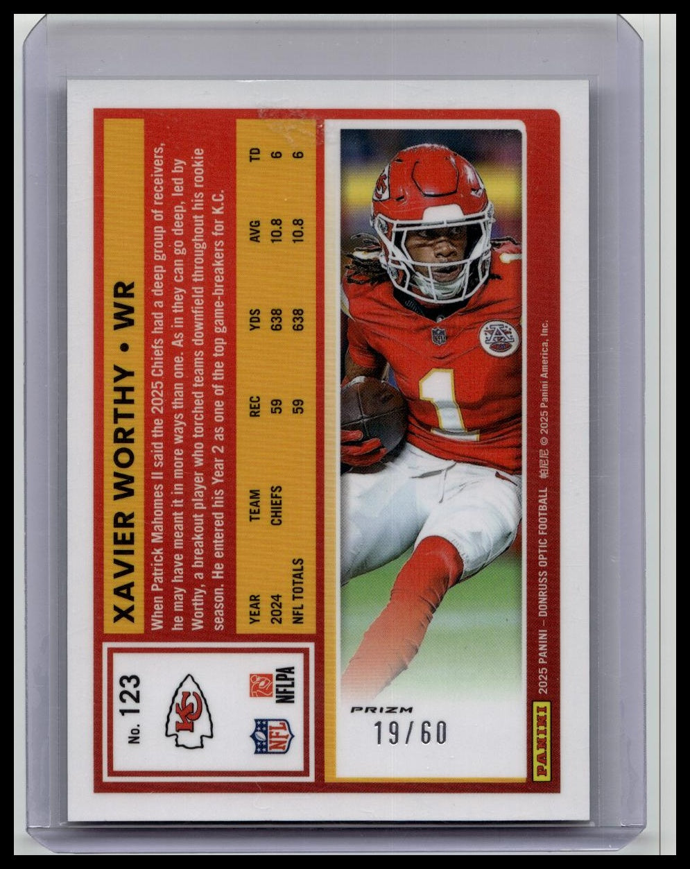 2025 Donruss Optic #123 Xavier Worthy Purple #/60