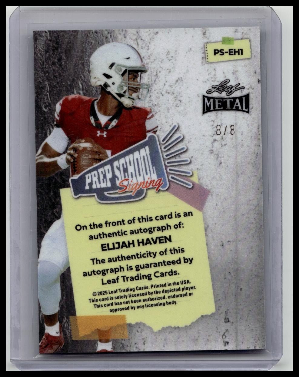 2025 Leaf Metal Elijah Haven Auto Autograph Green #d 8/8