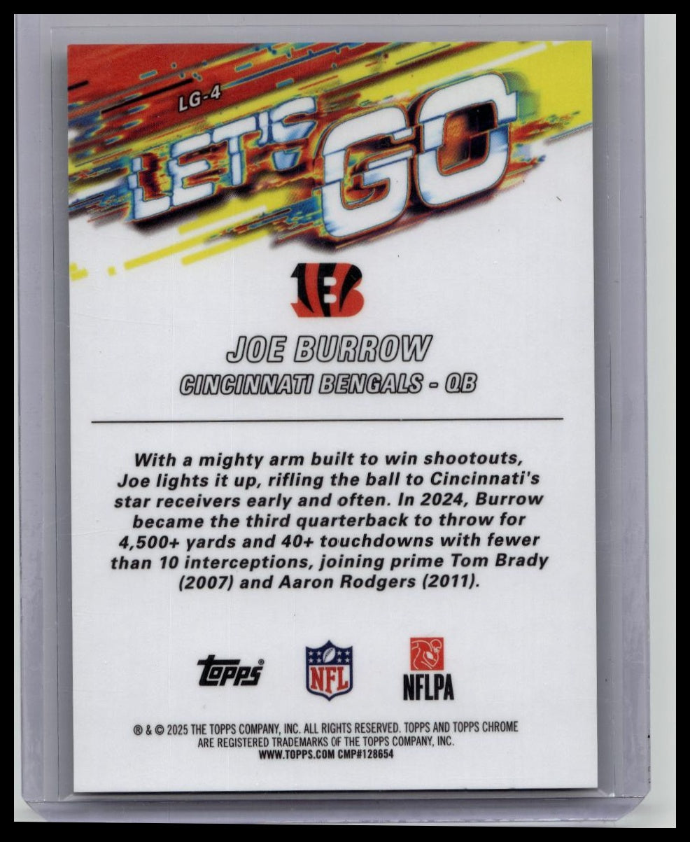 2025 Topps Chrome NFL Joe Burrow LETS GO Case Hit! RARE! 1:9611 Packs!