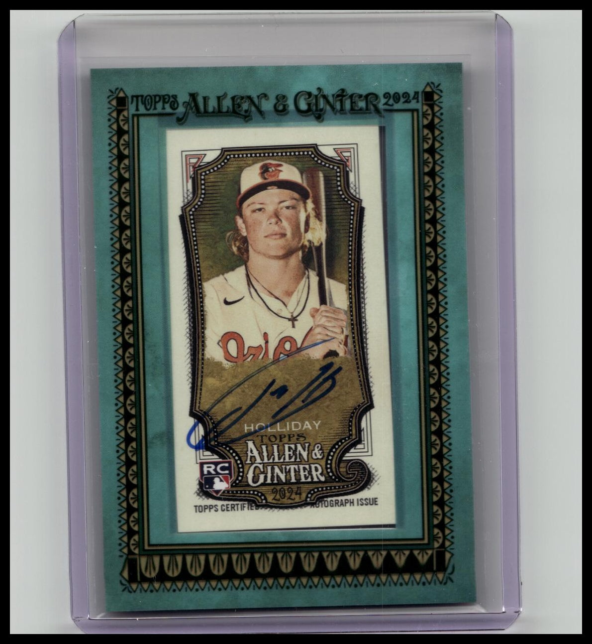 2024 Allen & Ginter Jackson Holliday Blue Frame Mini Auto #MA-JH 04/50