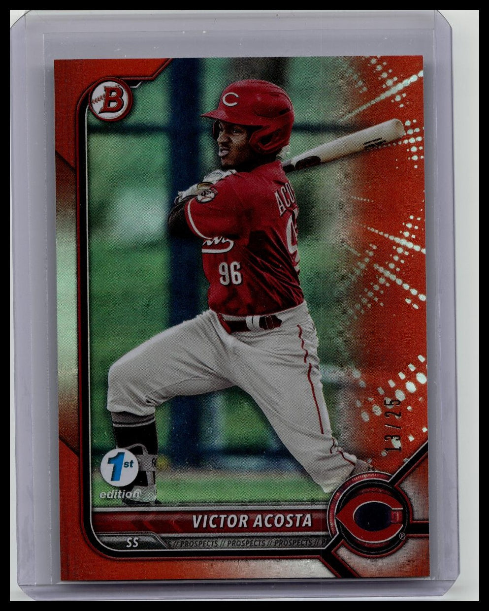 2022 Bowman Draft 1st Edition VICTOR ACOSTA #BD-5 Orange Foil #/25 Reds