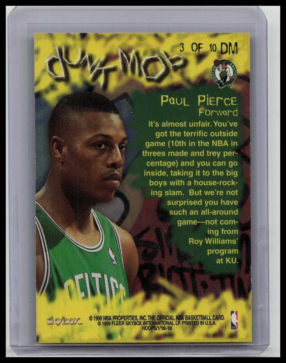 PAUL PIERCE DUNK MOB #3 in 1999/00 SKYBOX HOOPS