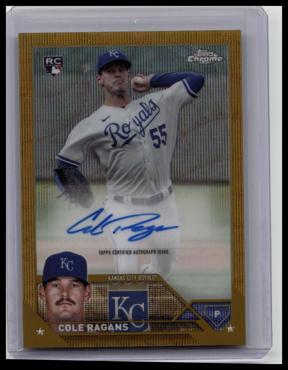 2023 Topps Chrome Update Gold Wave Refractor Cole Ragans ROOKIE AUTO /50