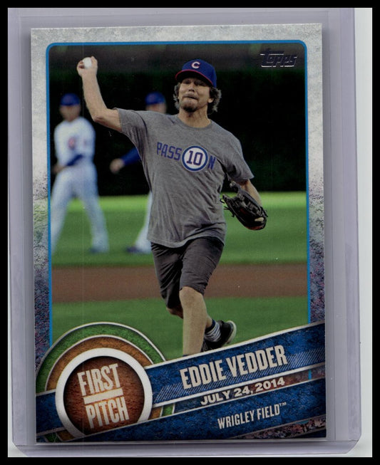 2015 Topps First Pitch #FP-04 Eddie Vedder Chicago Cubs Pearl Jam