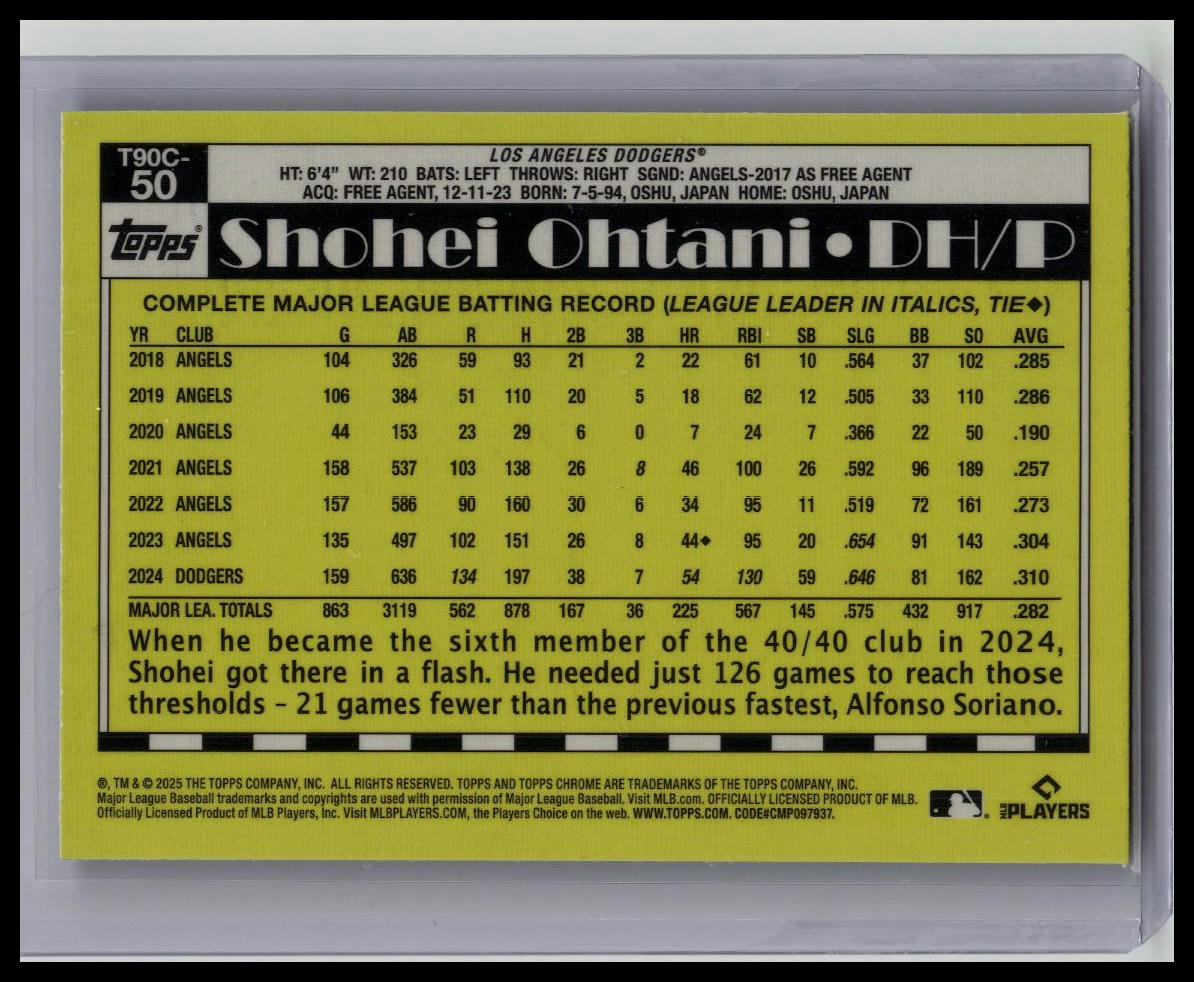 2025 Topps Series 1 Shohei Ohtani 35th Anniversary Mojo Chrome Refractor Dodgers