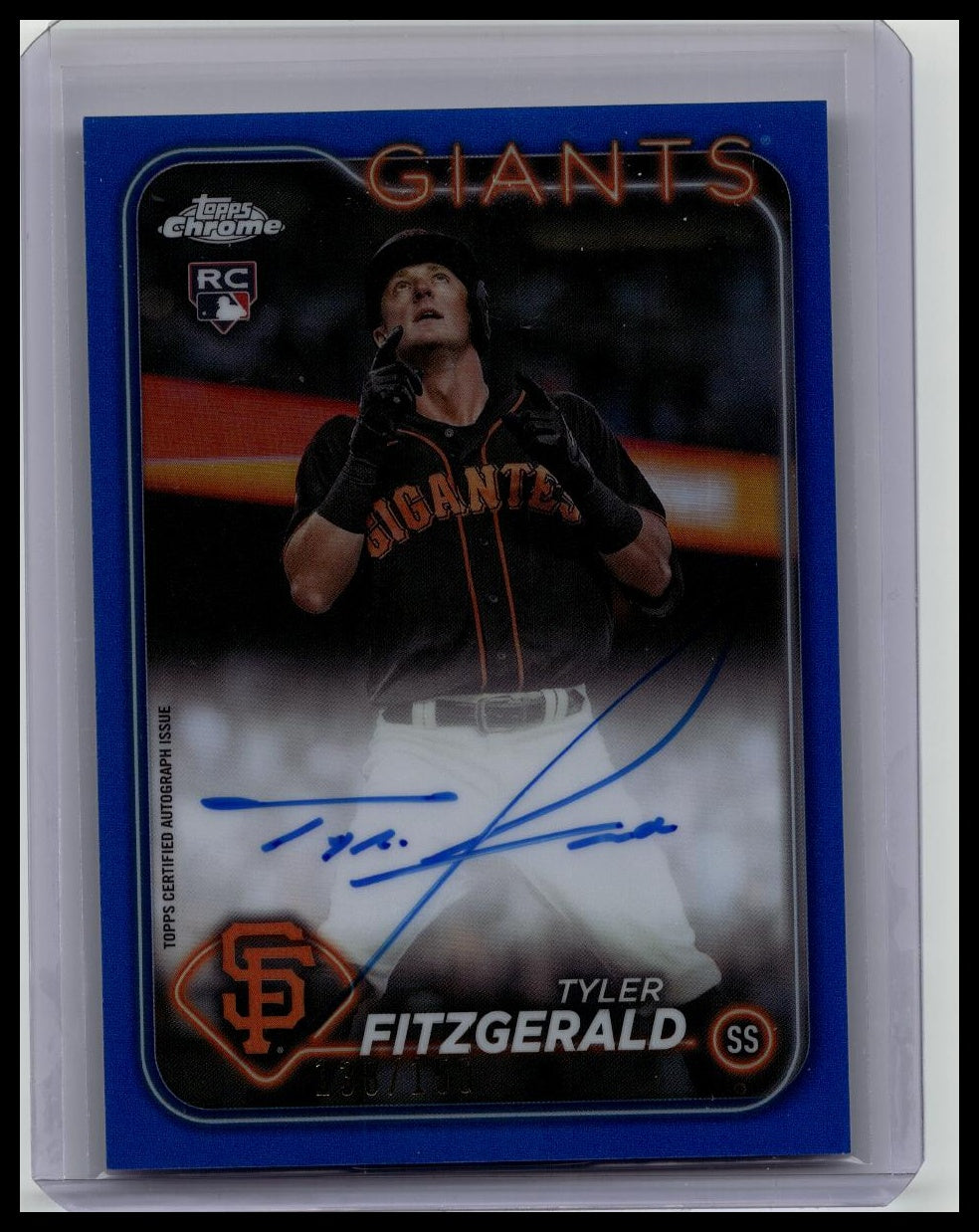 2024 Topps Chrome Tyler Fitzgerald Rookie Auto /150 Blue Refractor #RA-TF