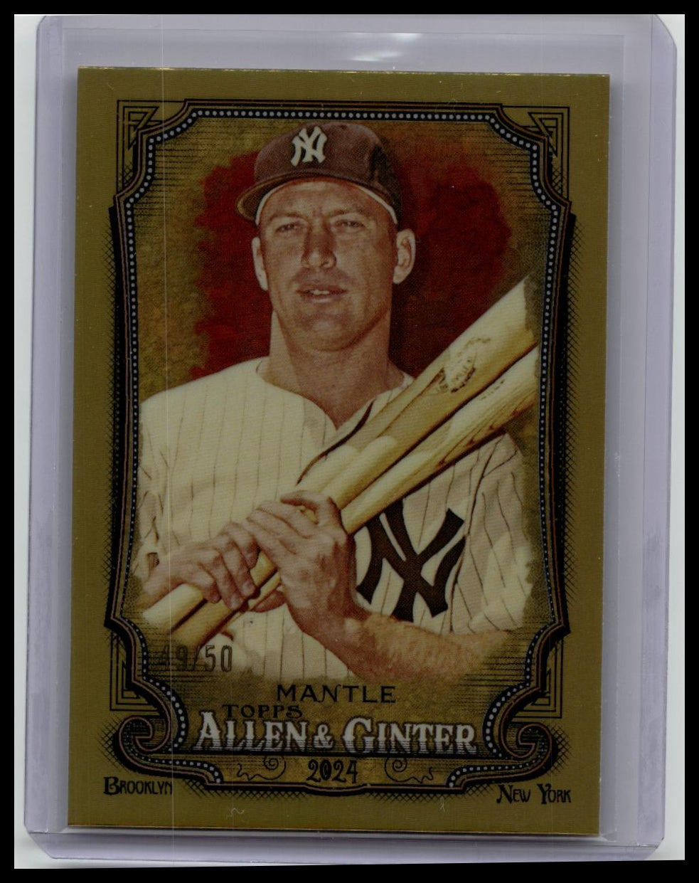 2024 Allen & Ginter Mickey Mantle Gold Refractor /50 #142