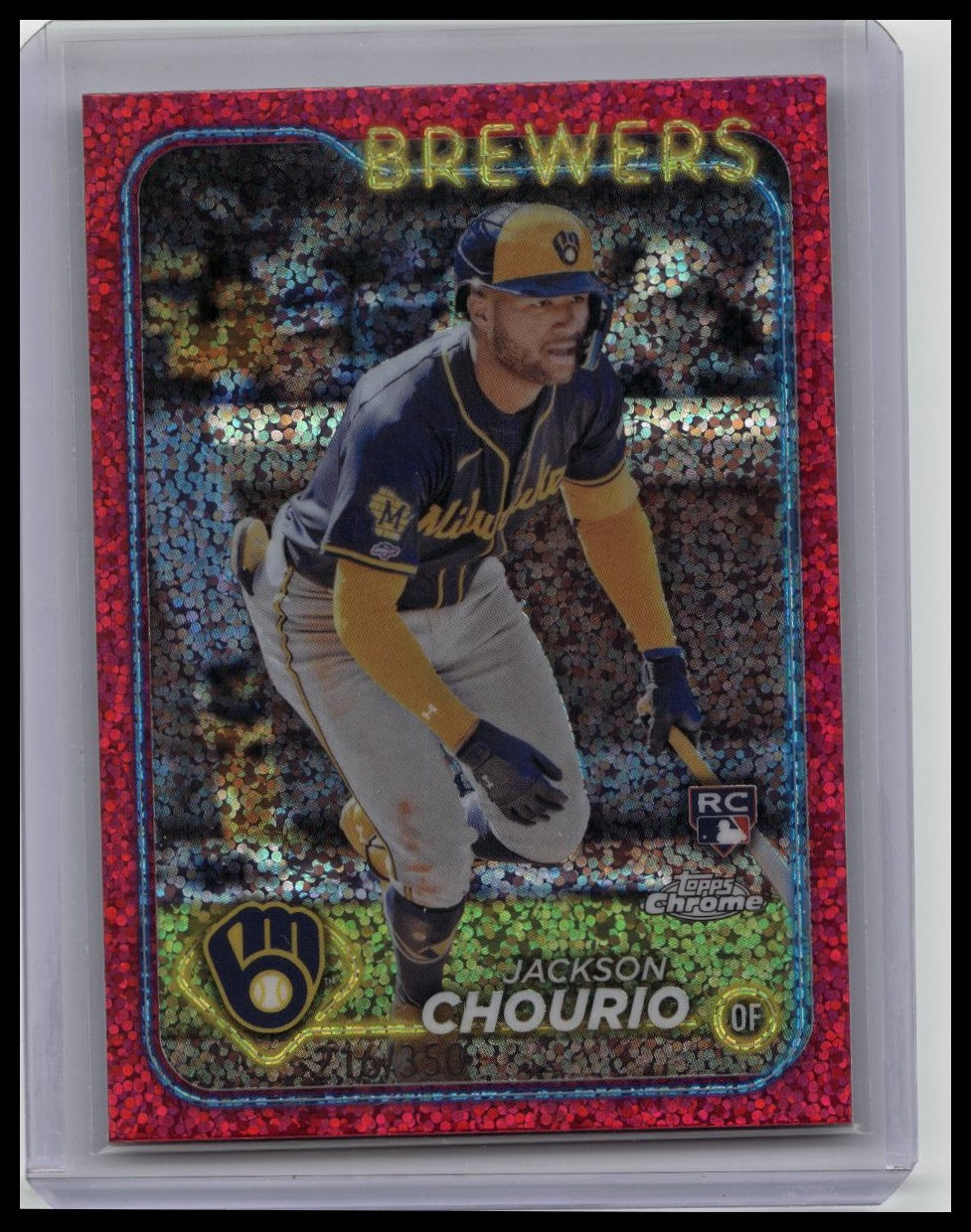 2024 Topps Chrome - Magenta Speckle Refractor #161 Jackson Chourio /350 (RC)