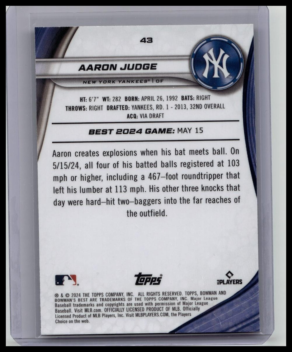 2024 Bowmans Best Aaron Judge Mini Diamond /299 Yankees