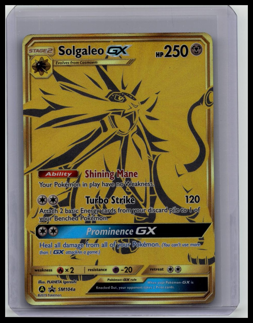 Pokemon Card - Solgaleo GX SM104a Sun & Moon SM Black Star Promo Full Art Holo