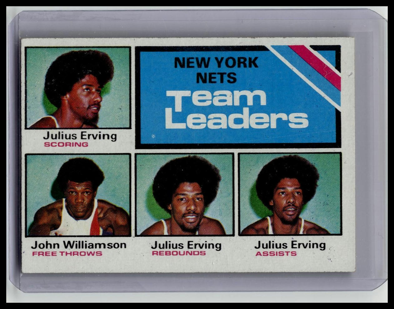 Julius Erving John Williamson 1975-76 Topps Team Leaders 282 Nets