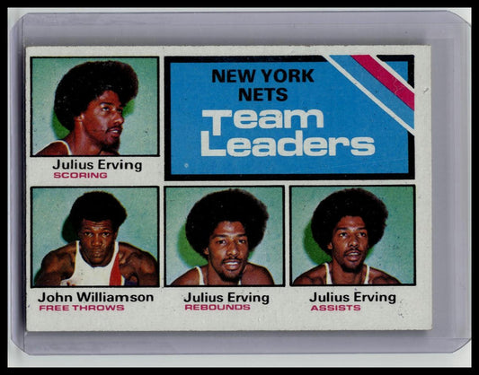 Julius Erving John Williamson 1975-76 Topps Team Leaders 282 Nets