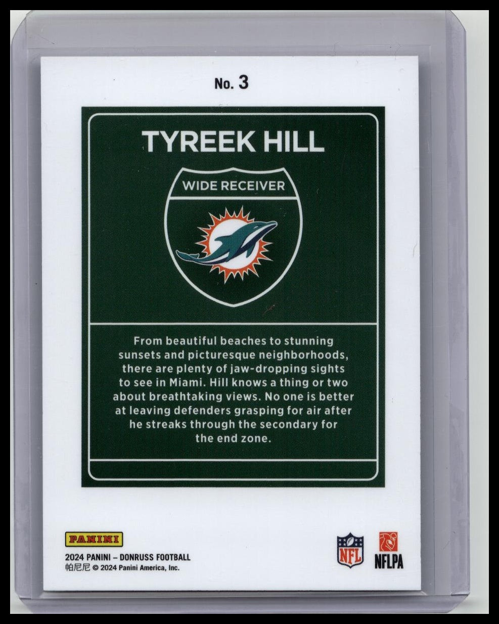 Tyreek Hill (Downtown) - 2024 Donruss #3 Regular Size - Case Hit