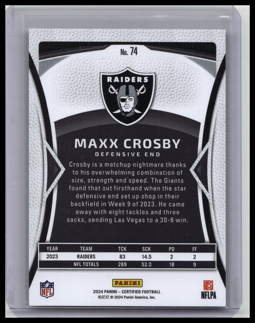 2024 Certified Maxx Crosby Teal #'d 46/50