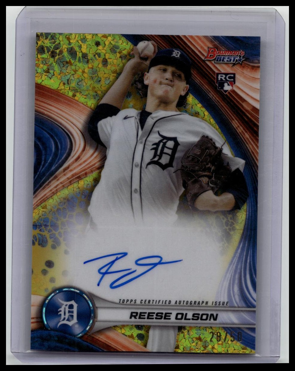 2024 Bowman's Best Baseball Reese Olson RC Auto Gold Mini-Diamond #/50
